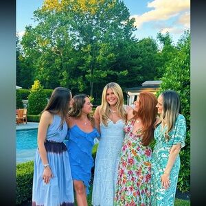 Abercrombie and Fitch Blue Ruffled Spaghetti Strap Dress